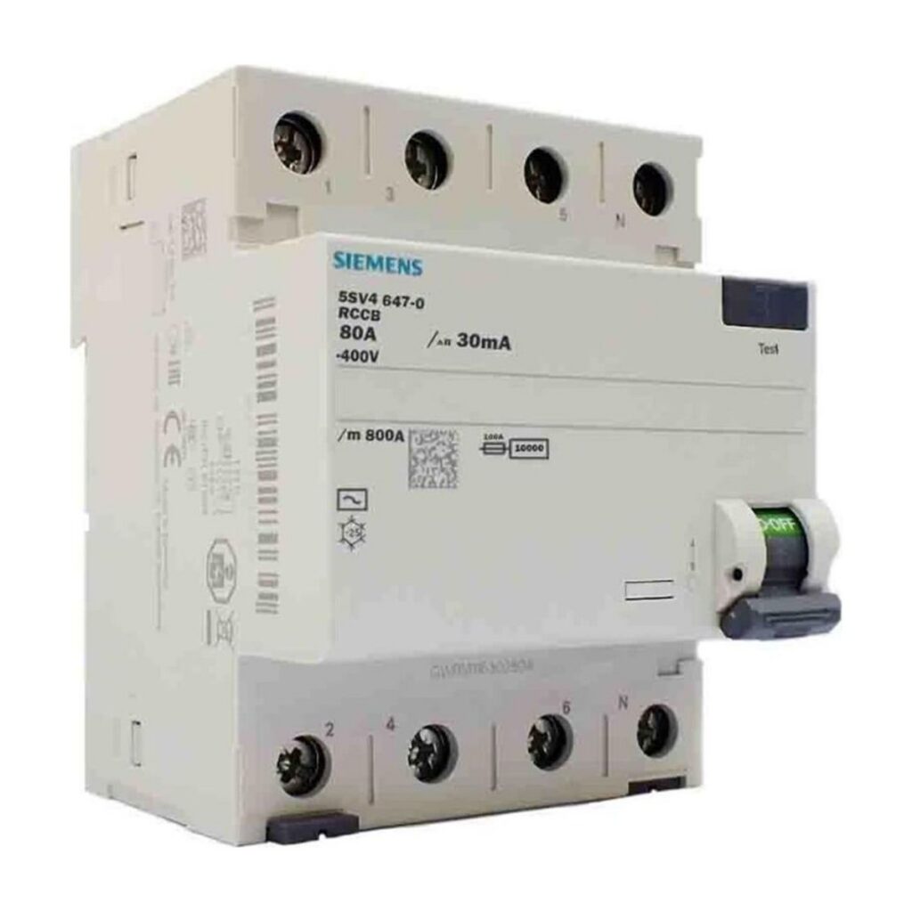 Siemens 5SV4347-0 3x80A 30mA Kaçak Akım Rölesi