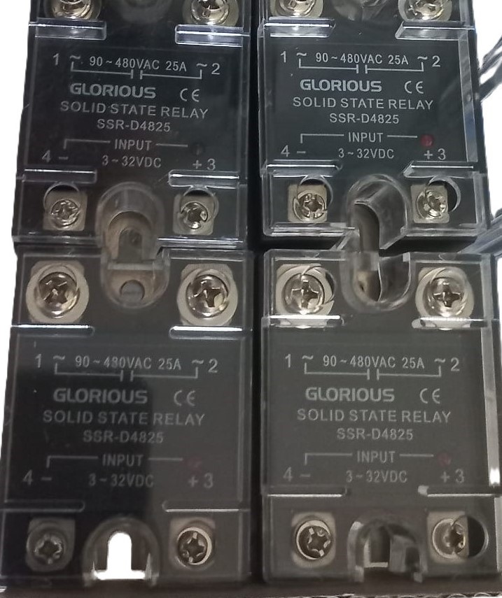 Glorious SSR-4825 25A Solid State Röle – Tek Faz, 480V AC, DC Kumandalı