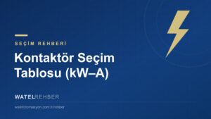 Motor Gücüne Göre Kontaktör Seçim Tablosu (kW – Amper)