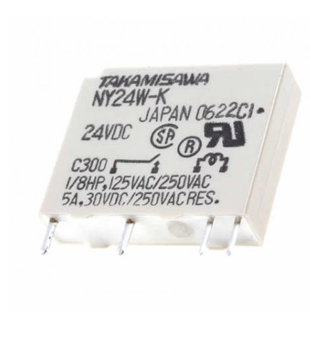 Takamisawa NY24W-K ince tip güç rölesi – 24V DC, 5A, tek kontak (1 Form A)