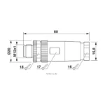 SACC-M12MS-8CON-PG9-M M12 8 Pin Erkek Düz Kablo Konnektörü
