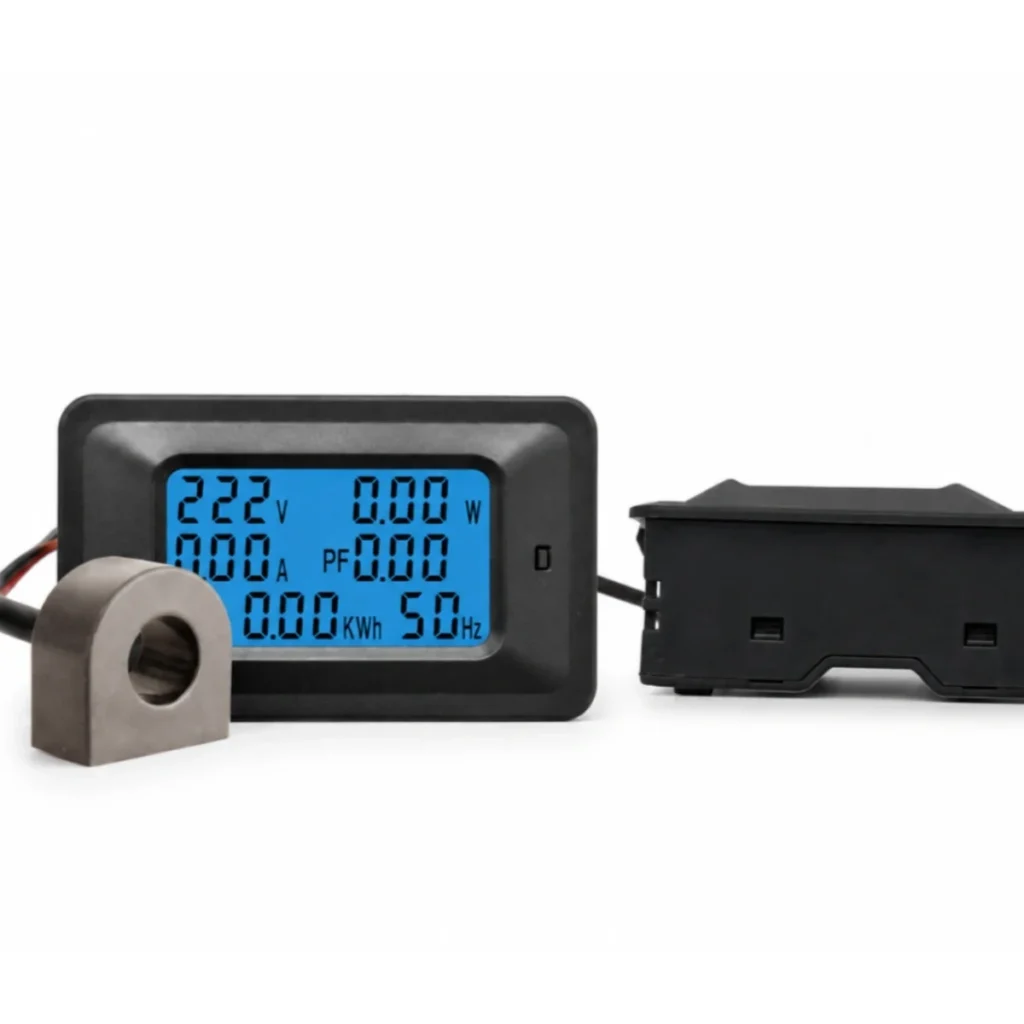 LCD Dijital AC Güç Ölçer 20A/100A Voltmetre Ampermetre Wattmetre Enerji Sayacı