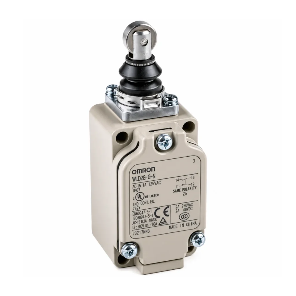 Omron WLD28-G-N limit switch – çift devreli makaralı pimli, WL-N serisi