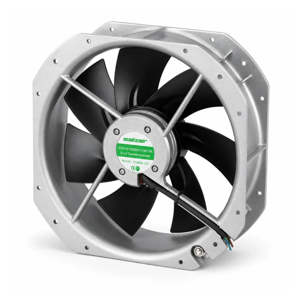 PD280M-220 280x280x80 mm 220V AC Rulmanlı Metal Kare Fan