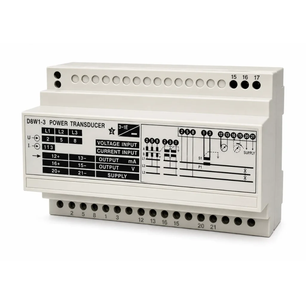 D8W1-3 3 Faz 415VAC 5A 4-20mA Güç Transdüseri