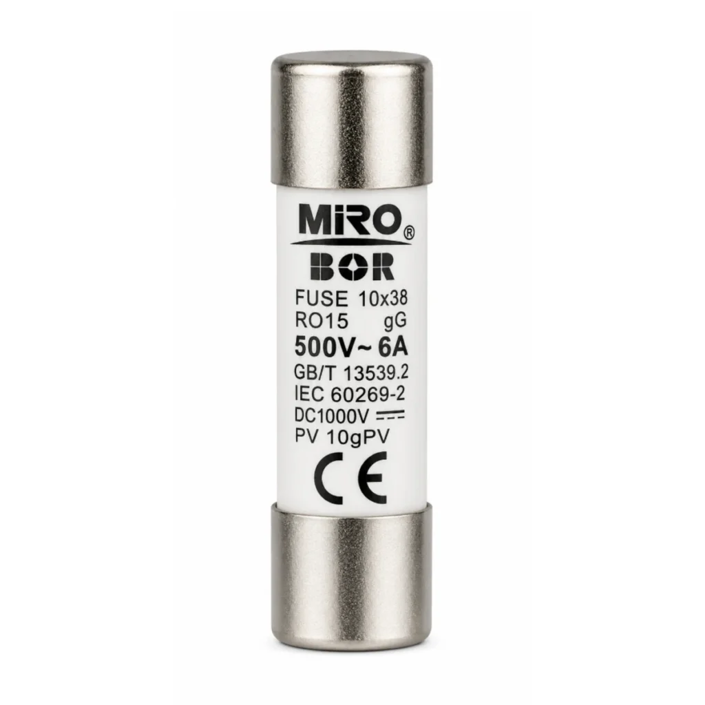 Miro Bor PV10gPV 6A 10×38 DC1000V Fotovoltaik Silindirik Sigorta