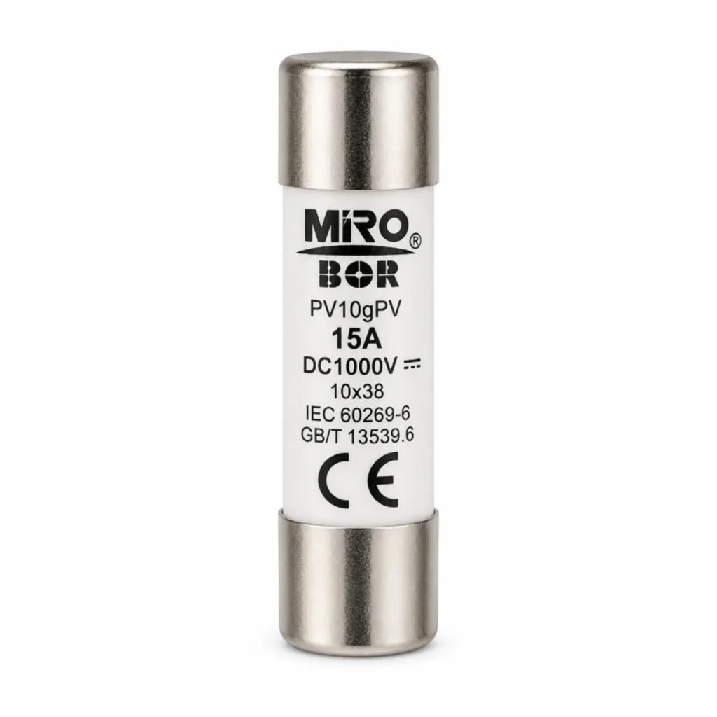 Miro Bor PV10gPV 15A 10×38 DC1000V Fotovoltaik Silindirik Sigorta