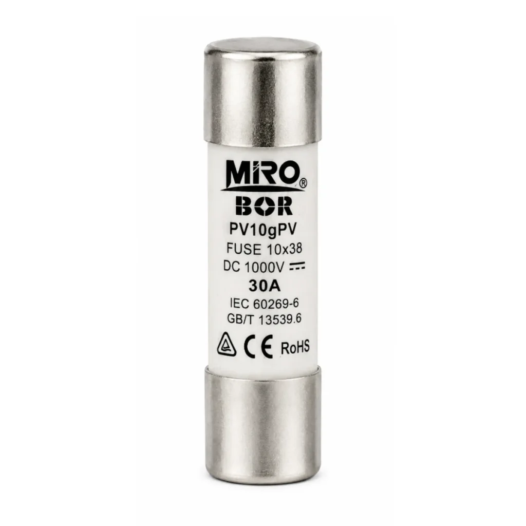 Miro Bor PV10gPV 30A 10×38 DC1000V Fotovoltaik Silindirik Sigorta
