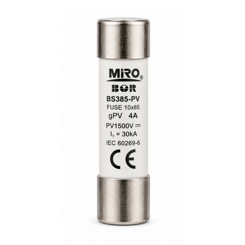 Miro Bor BS385-PV 4A gPV 10×85 PV1500V Fotovoltaik Silindirik Sigorta