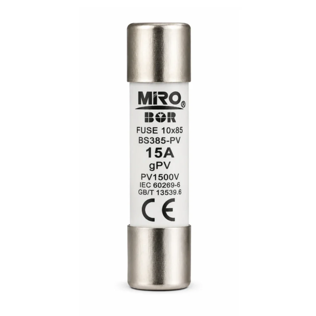 Miro Bor BS385-PV 15A gPV 10×85 PV1500V Fotovoltaik Silindirik Sigorta