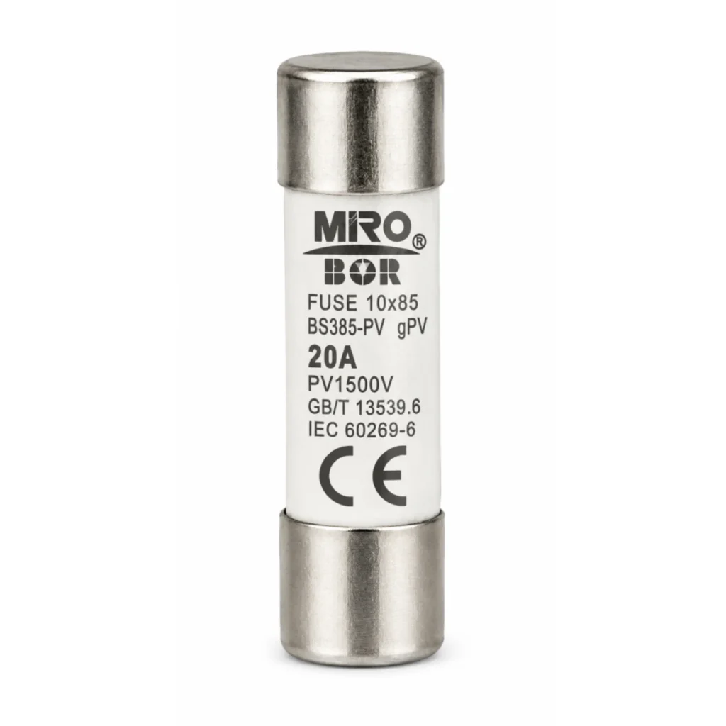 Miro Bor BS385-PV 20A gPV 10×85 PV1500V Fotovoltaik Silindirik Sigorta