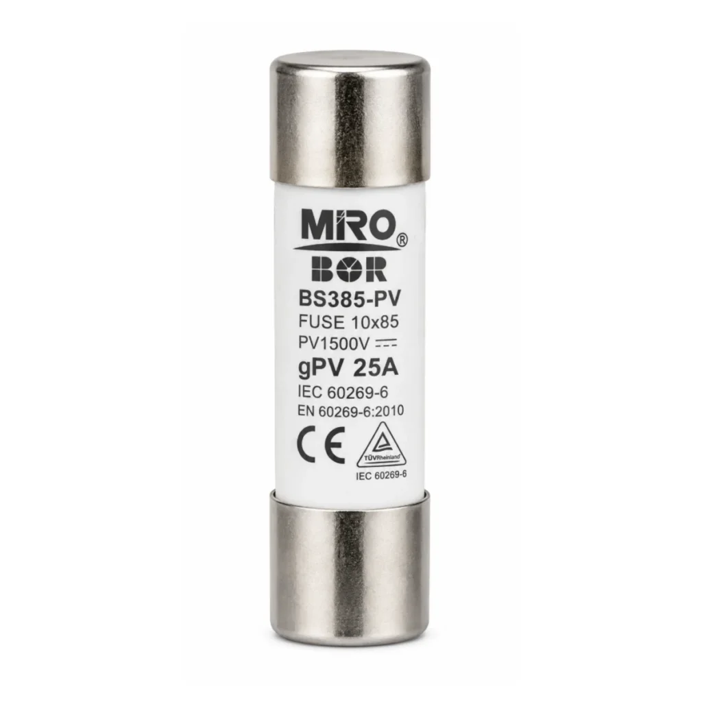 Miro Bor BS385-PV 25A gPV 10×85 PV1500V Fotovoltaik Silindirik Sigorta