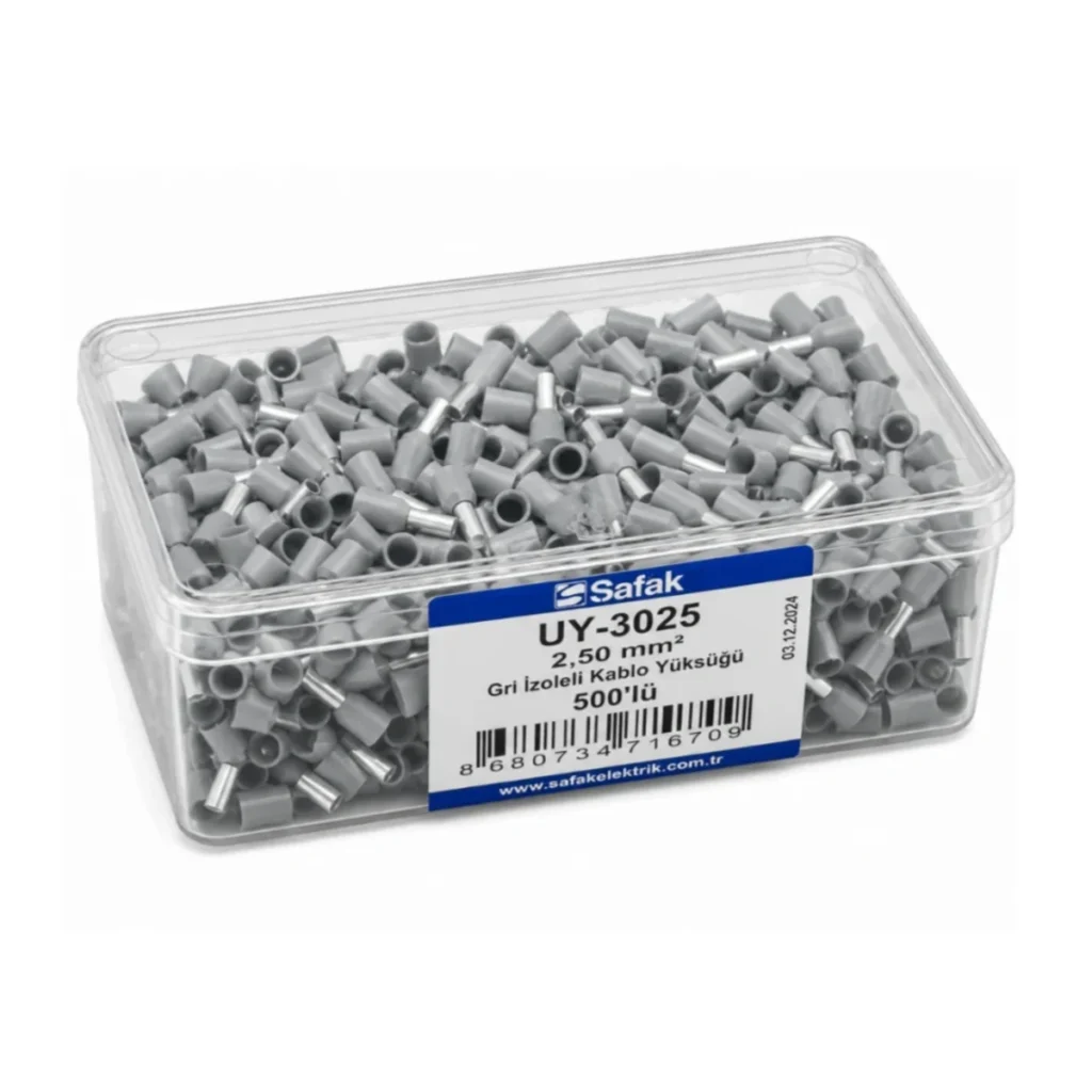 UY-3025 2,50 mm² Gri İzoleli Kablo Yüksüğü 500’lü