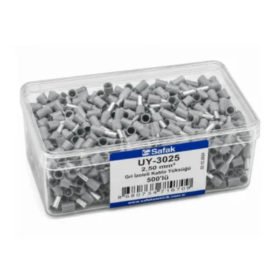 UY-3025 2,50 mm² Gri İzoleli Kablo Yüksüğü 500'lü