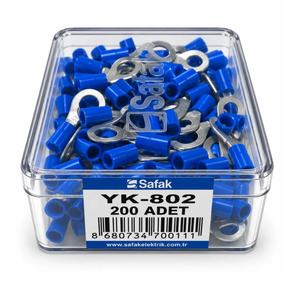 YK-802 1,50–2,50 mm² M8 Yuvarlak Tip İzoleli Kablo Ucu