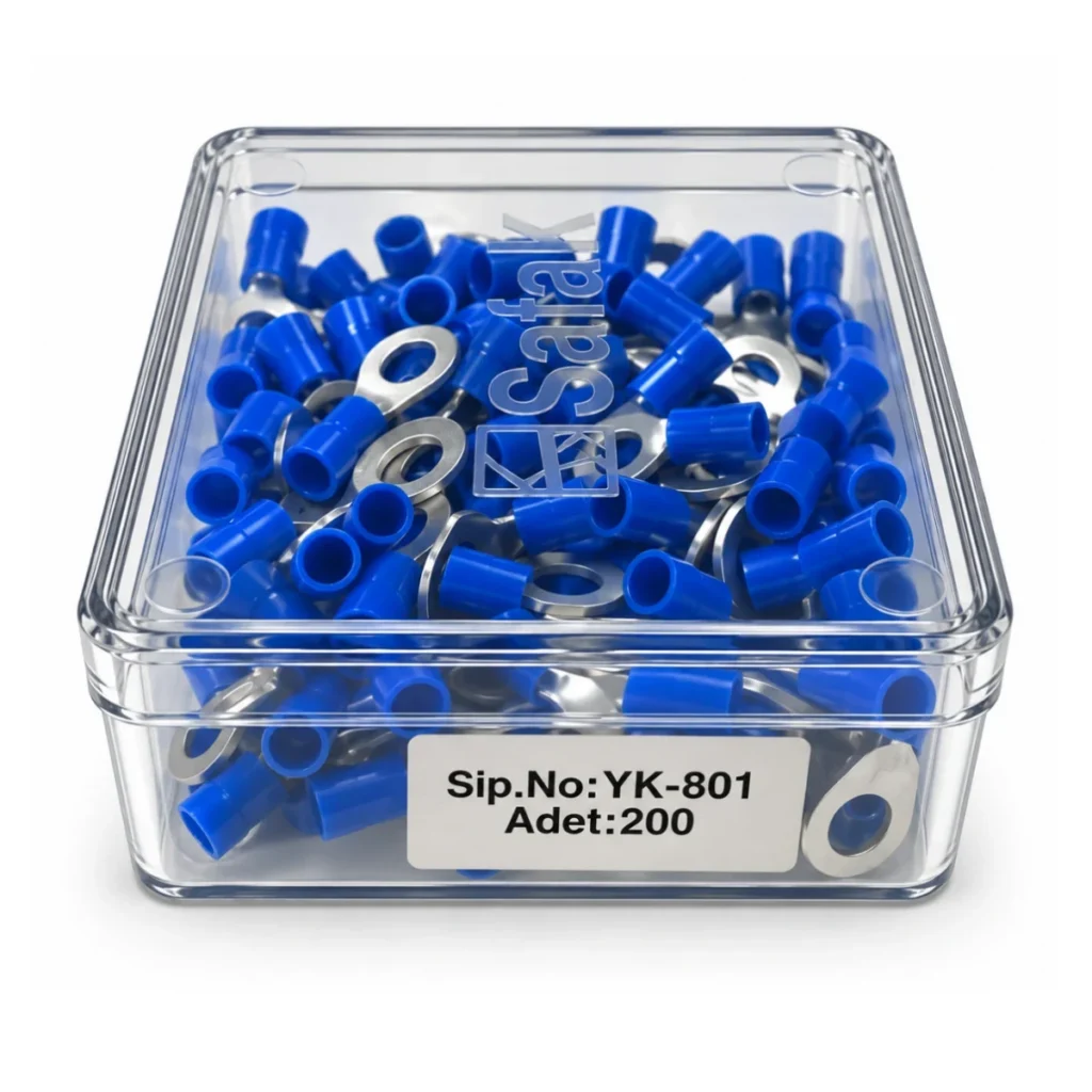 YK-801 0,50–1,50 mm² M8 Yuvarlak Tip İzoleli Kablo Ucu