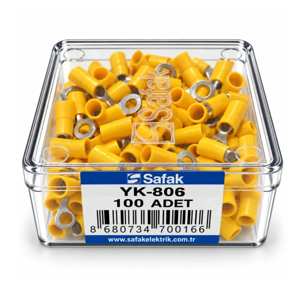 YK-806 4,00–6,00 mm² M8 Yuvarlak Tip İzoleli Kablo Ucu