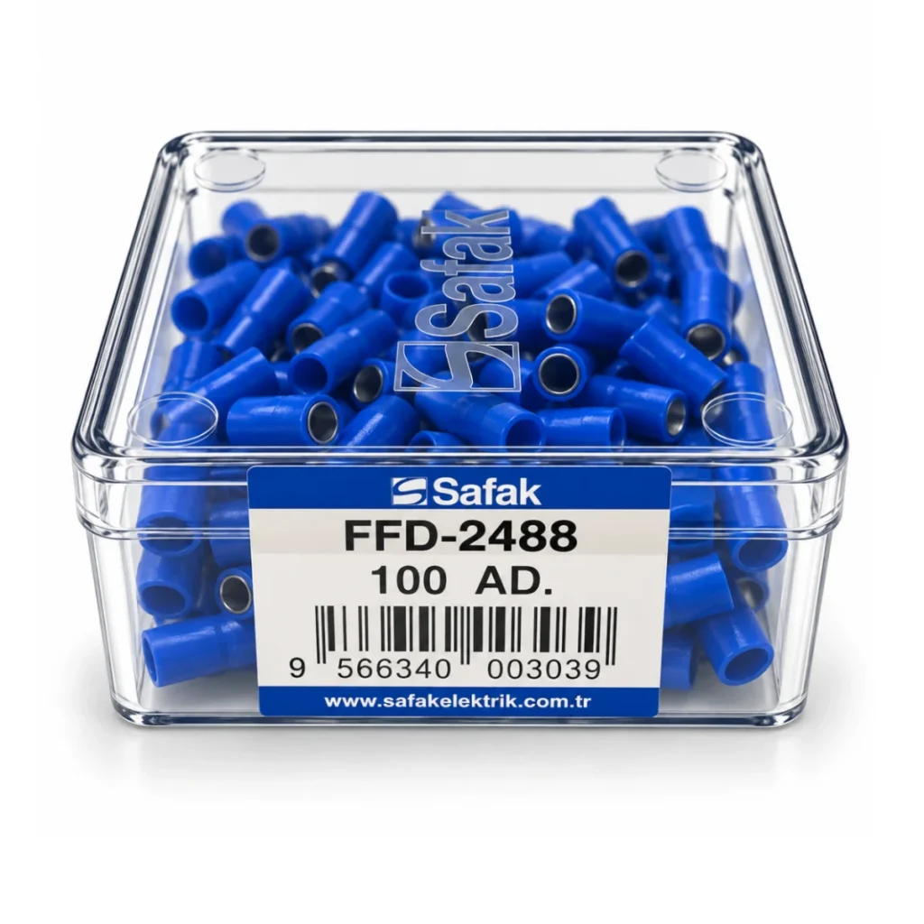 FFD-2488 1,50–2,50 mm² Tam İzoleli Dişi Faston Kablo Ucu
