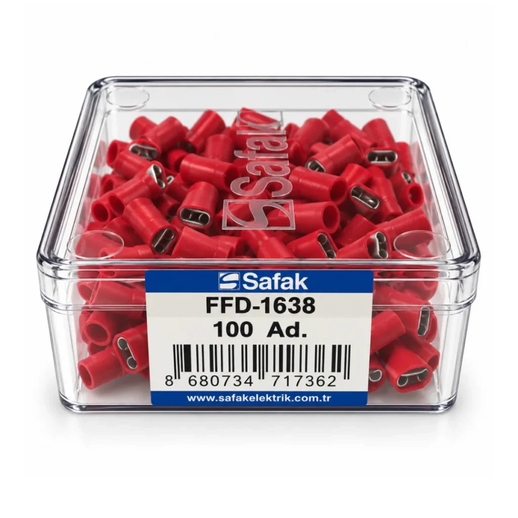 FFD-1638 0,50–1,50 mm² Tam İzoleli Dişi Faston Kablo Ucu