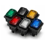 220V LED Işıklı 0-1 Rocker Anahtar 30A 250V 4 Pin DPST IP67