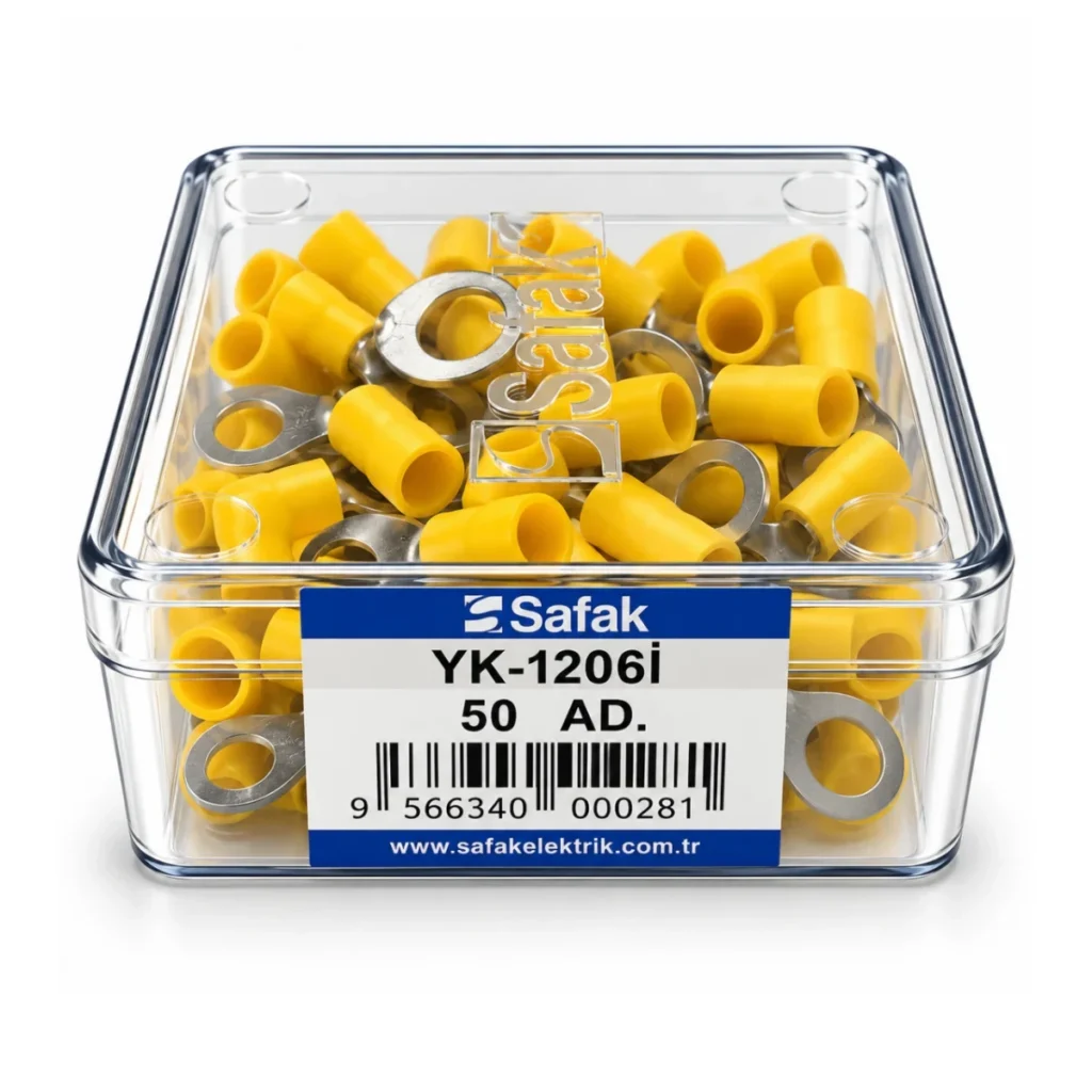 YK-1206 İ 4,00–6,00 mm² M12 Yuvarlak Tip İzoleli Kablo Ucu