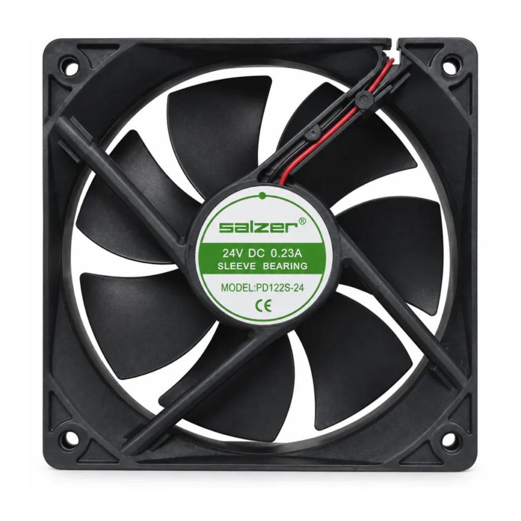PD122S-24 Kare Fan – 120×120×25 mm, 24V DC, 0,23A, Sleeve Bearing