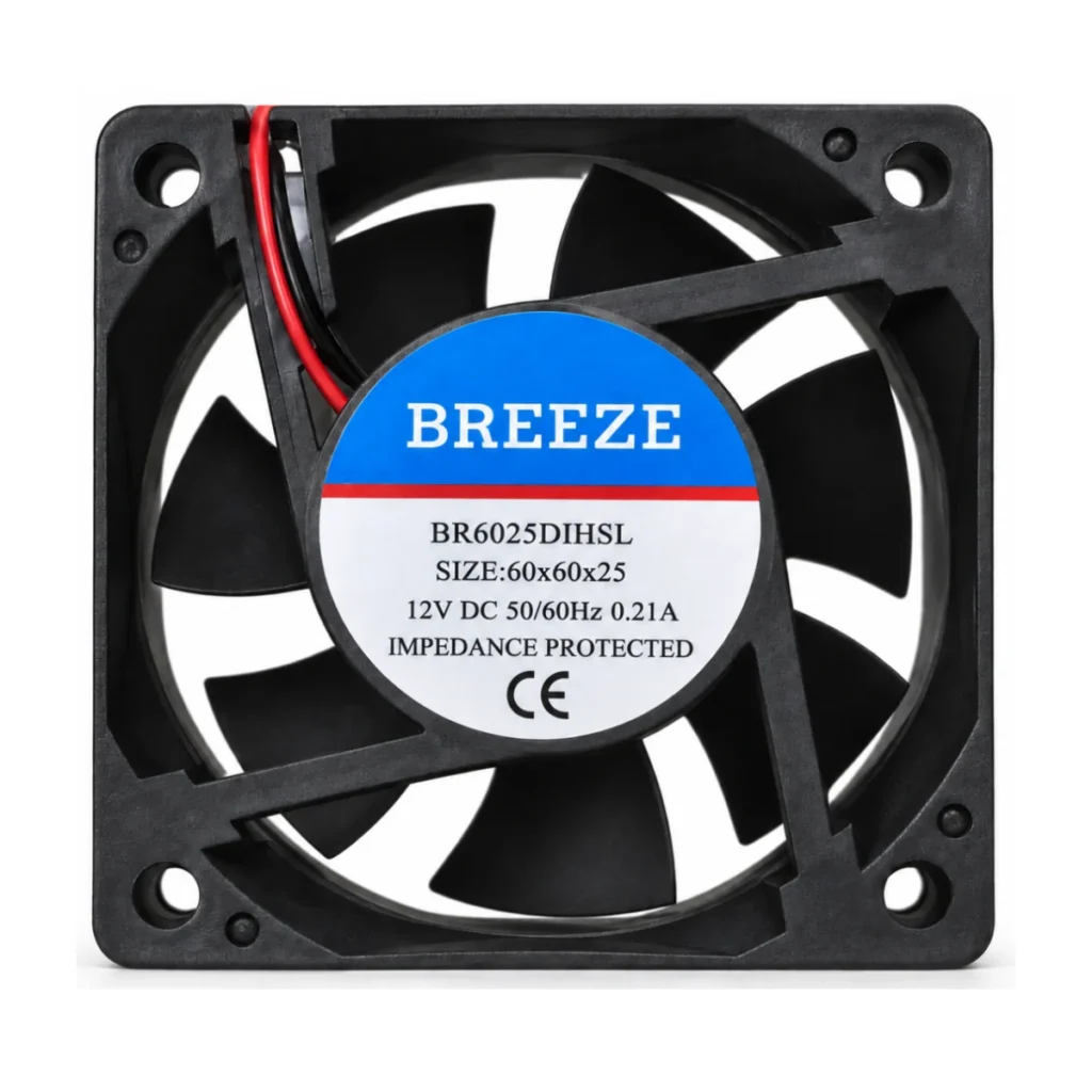 DC Kare Fan – 60×60×25 mm, 12V DC, 0,21A