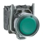 Harmony XB4 Işıklı Buton – Yeşil, 22 mm, 1NA+1NK, 250V