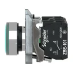 Harmony XB4 Işıklı Buton – Yeşil, 22 mm, 1NA+1NK, 250V