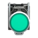 Harmony XB4 Işıklı Buton – Yeşil, 22 mm, 1NA+1NK, 250V