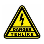 Elektrik Tehlikesi Uyarı Etiketi 9X9 cm – DANGER / TEHLİKE