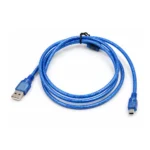USB 2.0 A Erkek – Mini 5P Erkek Kablo – 1,5 Metre, Folyo + Örgü Korumalı