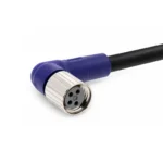 XS3F-LM8PVC4A5M  M8 4 Pin Sensör Kablosu – 90° Dişi, A Kodlu, 5 m, PVC