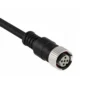 M12 4 Pin Sensör Kablosu – Düz, 2 m, Siyah PVC