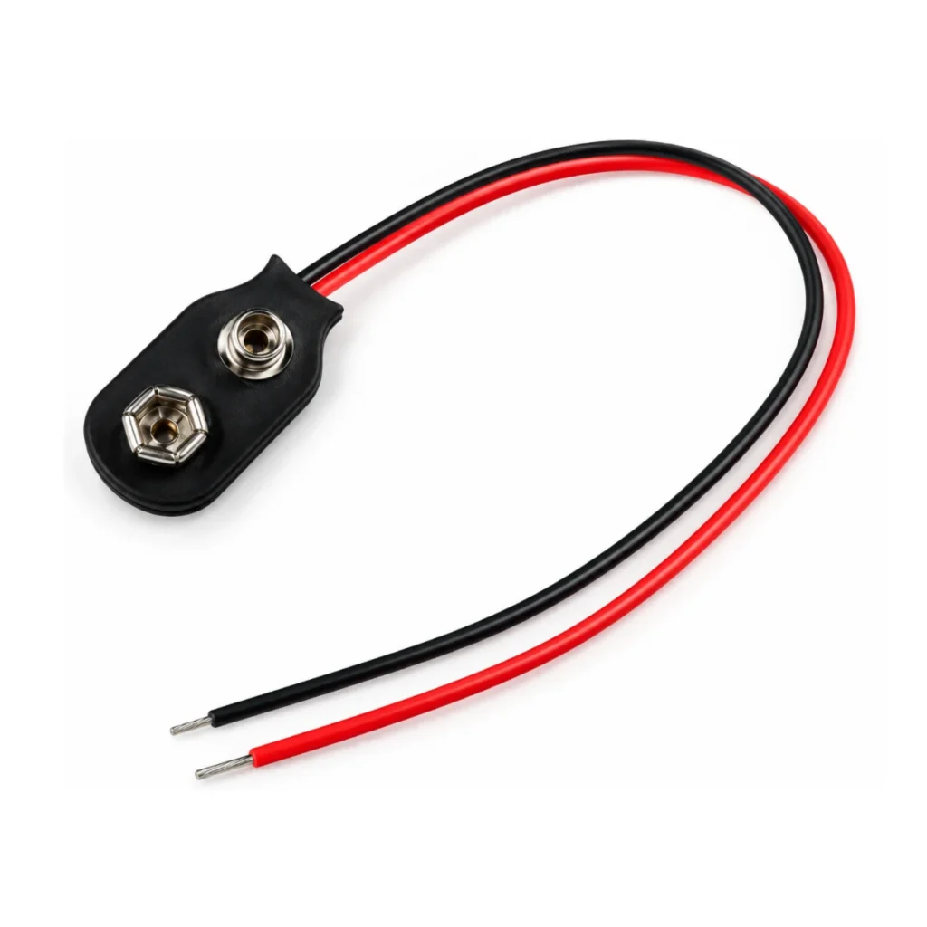 9V Pil Yatağı – İkili 9V Pil Yuvası / Pil Tutucu, 15 cm Kablolu