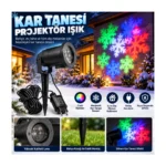 Kar Tanesi Projektör Işığı – Dönen Desenli, Renkli LED, 14V DC