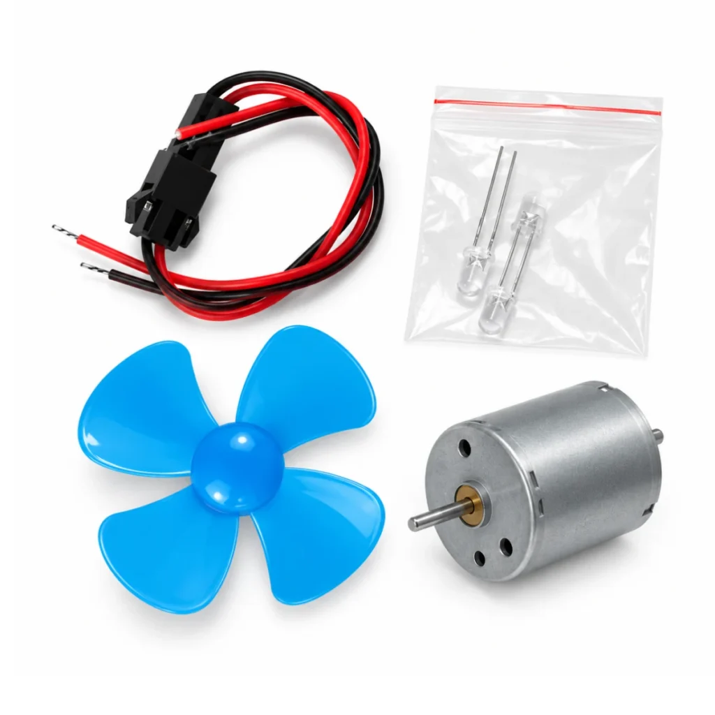 Çocuklar İçin Motorlu Pervane Deney Seti – Mini DC Motor ve LED