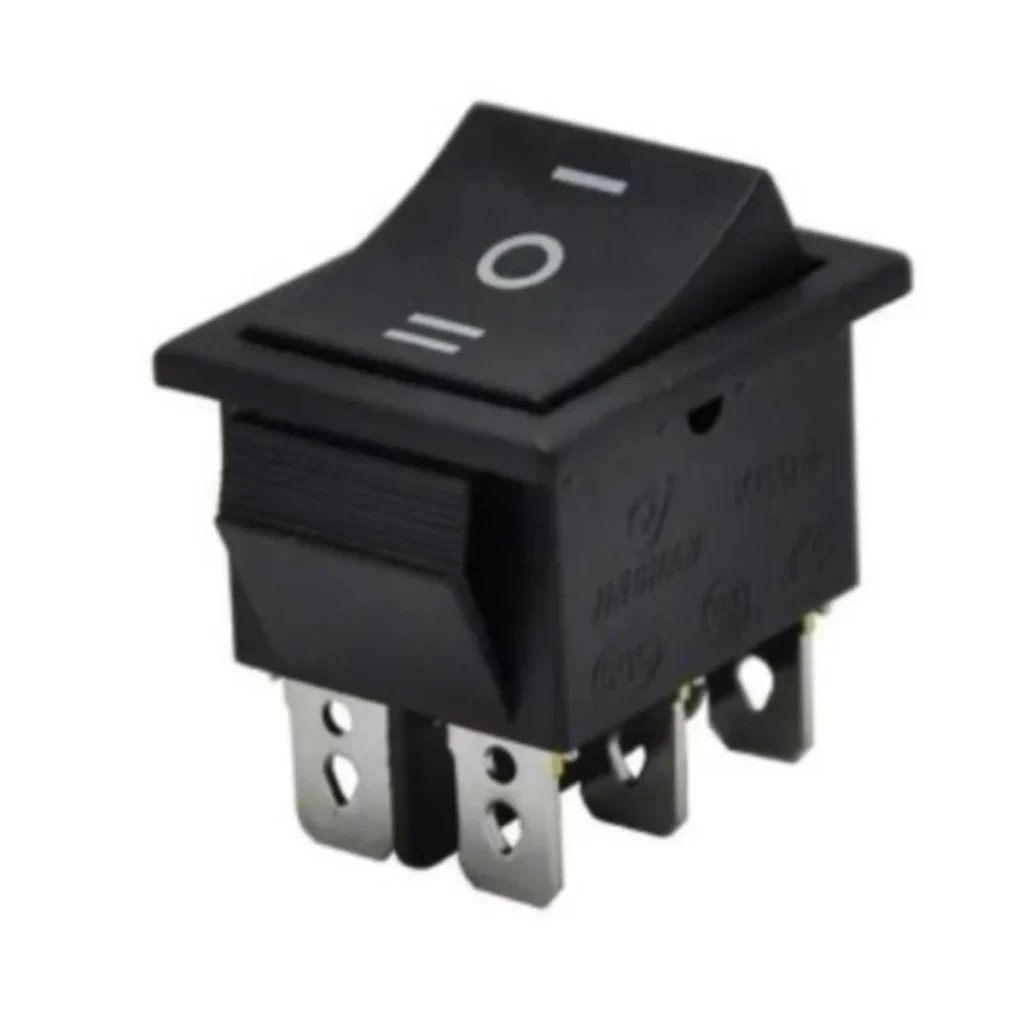 KCD4 ON-OFF-ON Üç Konumlu Kalıcı  Işıksız Rocker Anahtar 6 Pin
