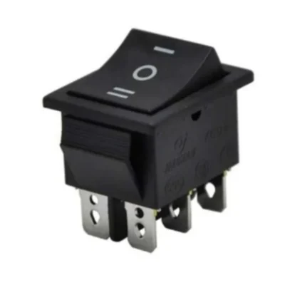 KCD4 ON-OFF-ON Üç Konumlu Kalıcı  Işıksız Rocker Anahtar 6 Pin